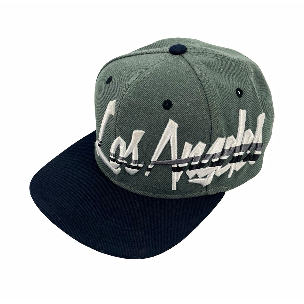 Pit Bull Snapback Hat Gray Black Big Script Flat Brim Hip Hop Streetwear Y2K